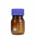 Frasco Graduado 100 ml. con tapa rosca - Ambar. Glassco. Insumos de Vidrio para Laboratorio