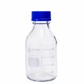 Frasco Graduado 500 ml. con tapa rosca azul. Boeco. Insumos de Vidrio para Laboratorio
