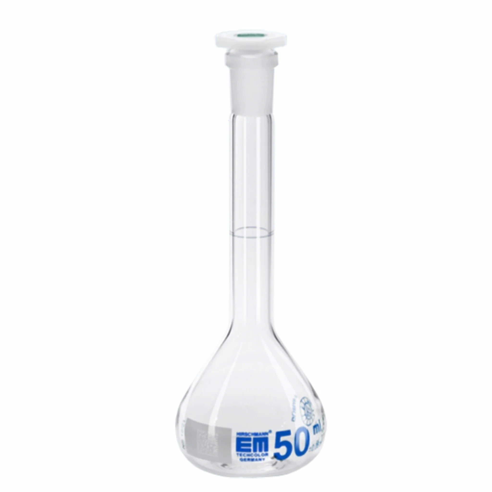 Matraz aforado 5ml. con tapa - NS 10/19. Clase A. Hirschmann. Insumos de Vidrio para Laboratorio