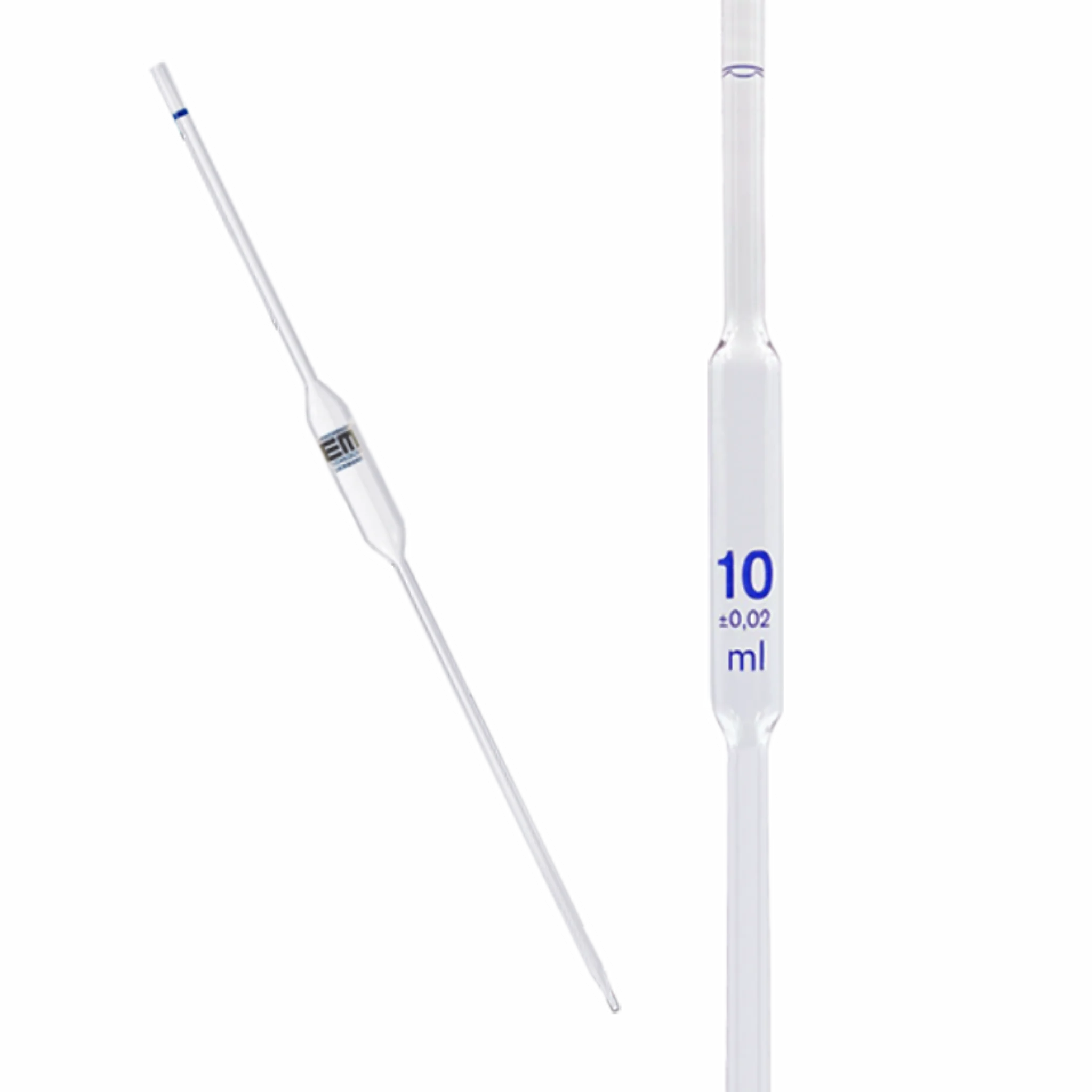 Pipeta volumétrica 10ml. Clase A. Hirschmann. Insumos de Vidrio para Laboratorio