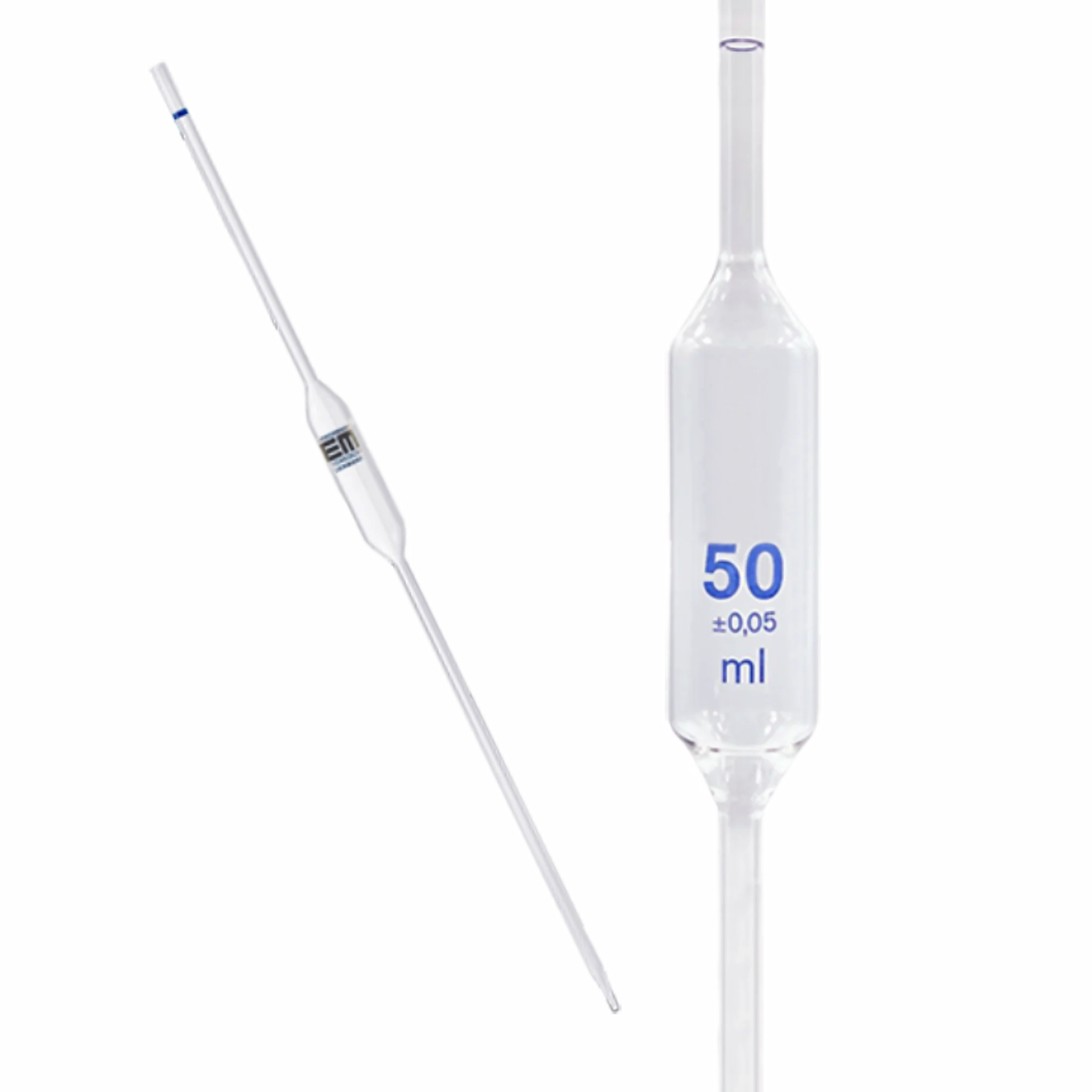Pipeta volumétrica 50ml. Clase A. Hirschmann. Insumos de Vidrio para Laboratorio