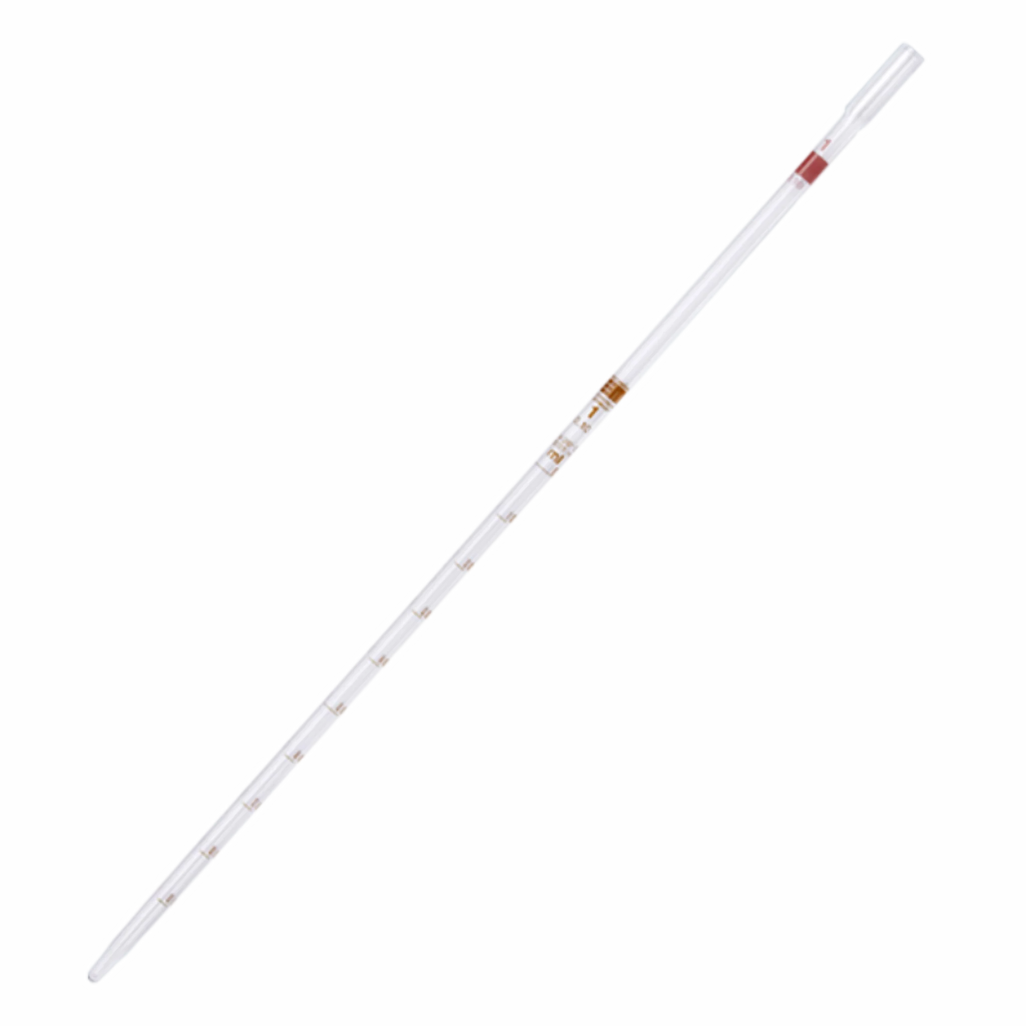 Pipeta graduada parcial 1ml. en 0.01ml. Clase A. Hirschmann. Insumos de Vidrio para Laboratorio