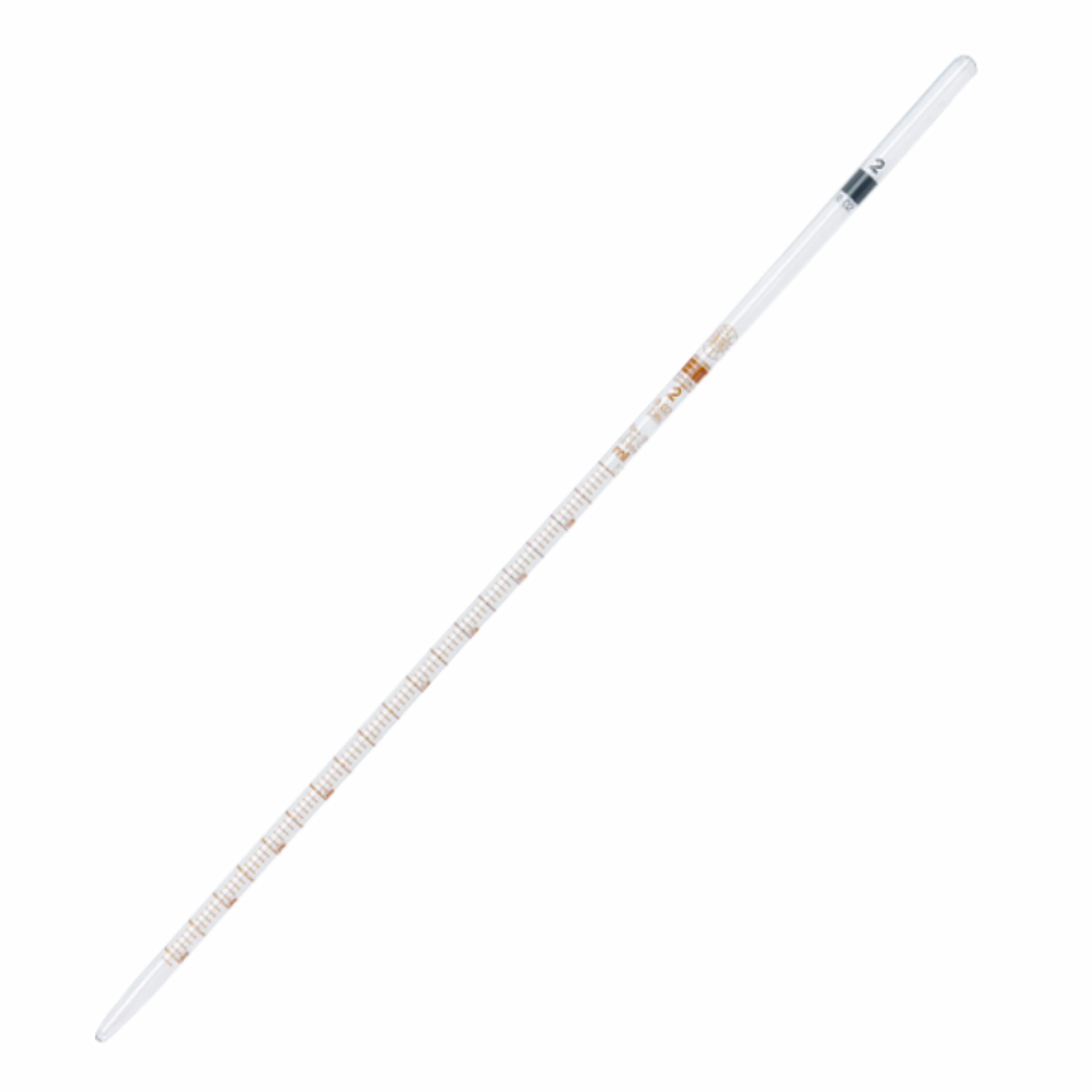 Pipeta graduada parcial 2ml. en 0.01ml. Clase A. Hirschmann. Insumos de Vidrio para Laboratorio