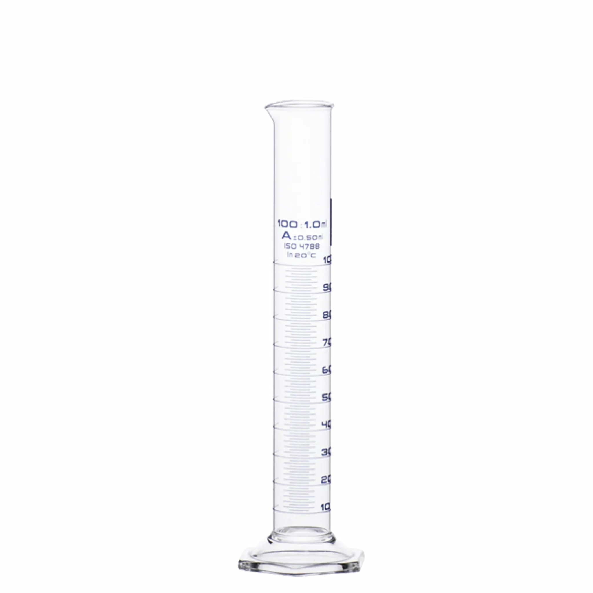 Probeta borosilicato 100ml. : 1 precisión. Hirschmann. Insumos de Vidrio para Laboratorio