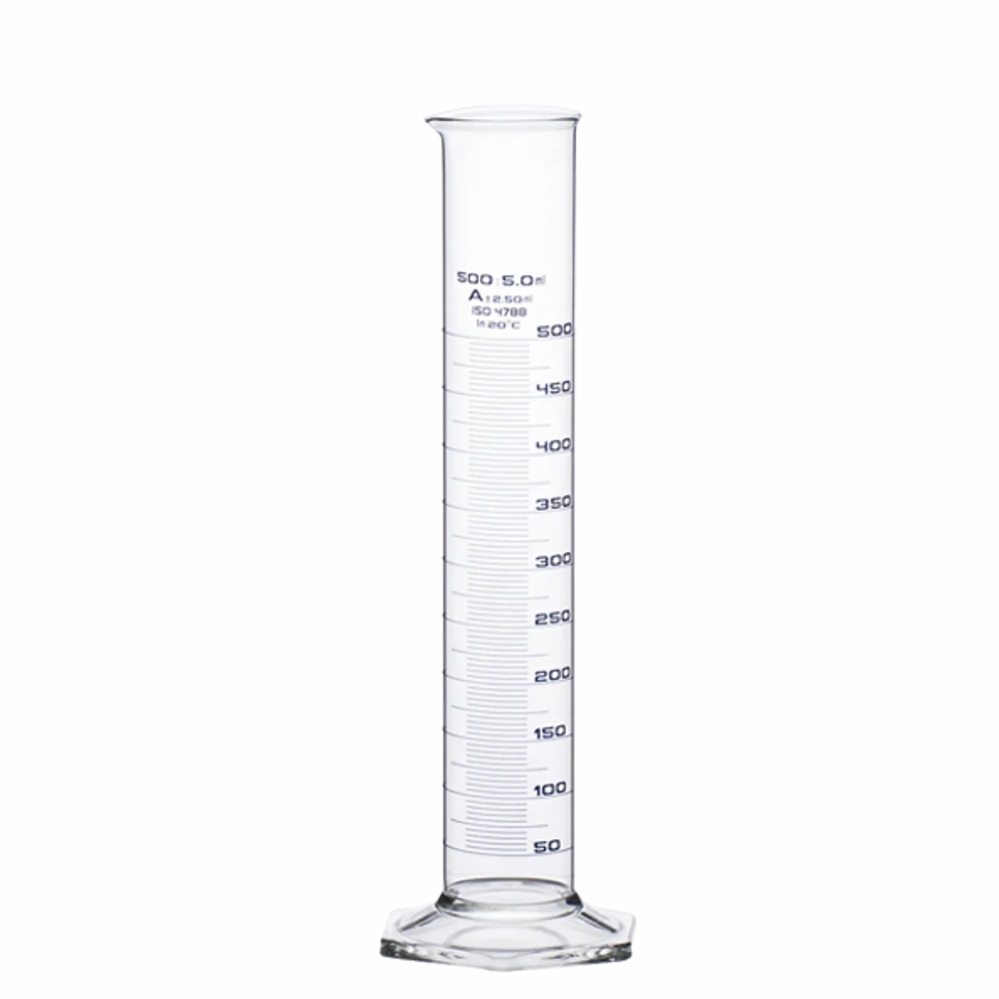 Probeta borosilicato 500ml. : 5 precisión. Hirschmann. Insumos de Vidrio para Laboratorio