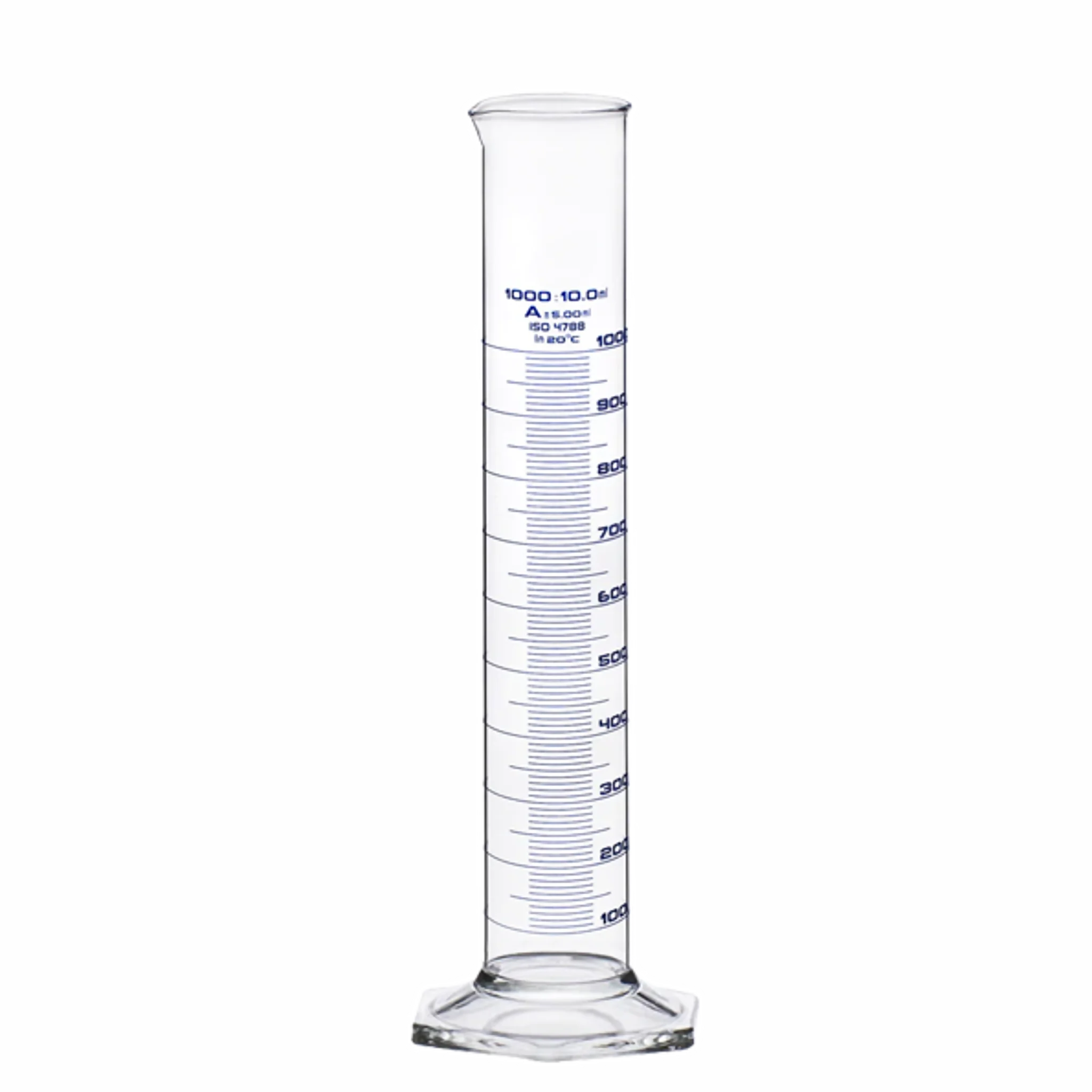 Probeta borosilicato 1000ml. : 10 precisión. Hirschmann. Insumos de Vidrio para Laboratorio