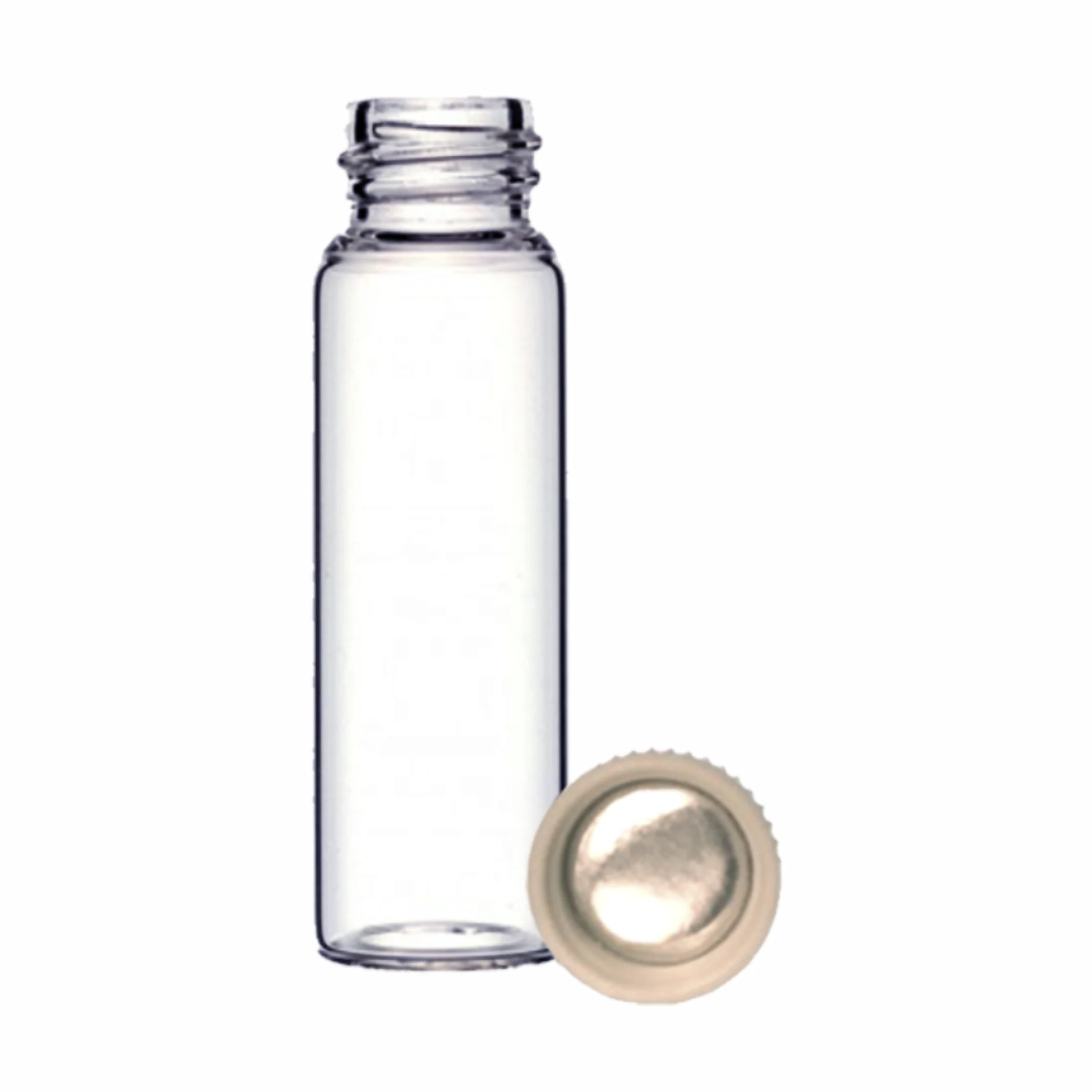 Vial con tapa rosca y sello metálico. Insumos de Vidrio para Laboratorio