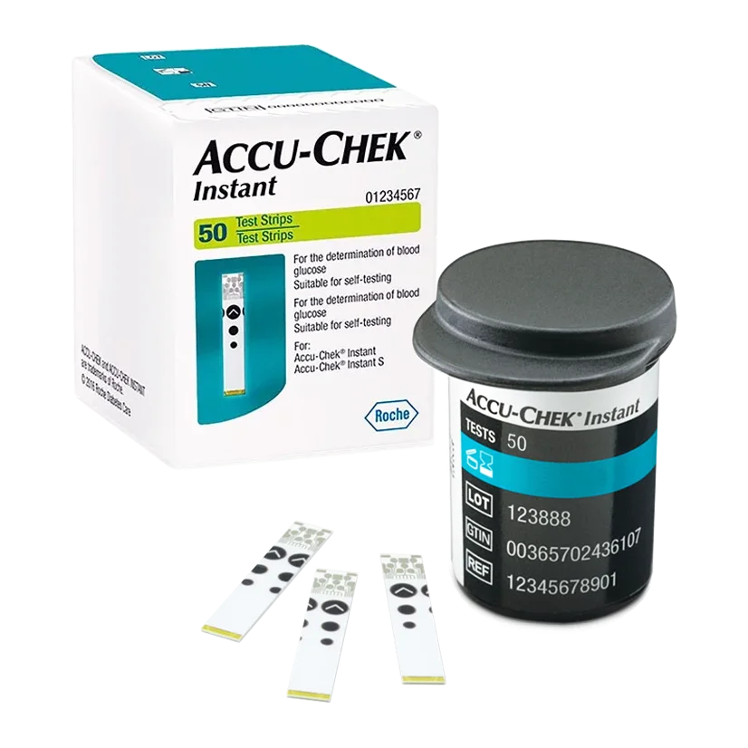 Toma de glicemia en tiras Accuchek Instant Roche Caja x 50u. - Induslab