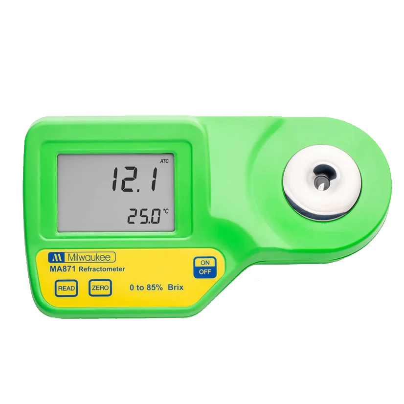 Refractómetro digital portátil 0 a 85% brix para azucar. Mod. MA871 Milwaukee - Induslab